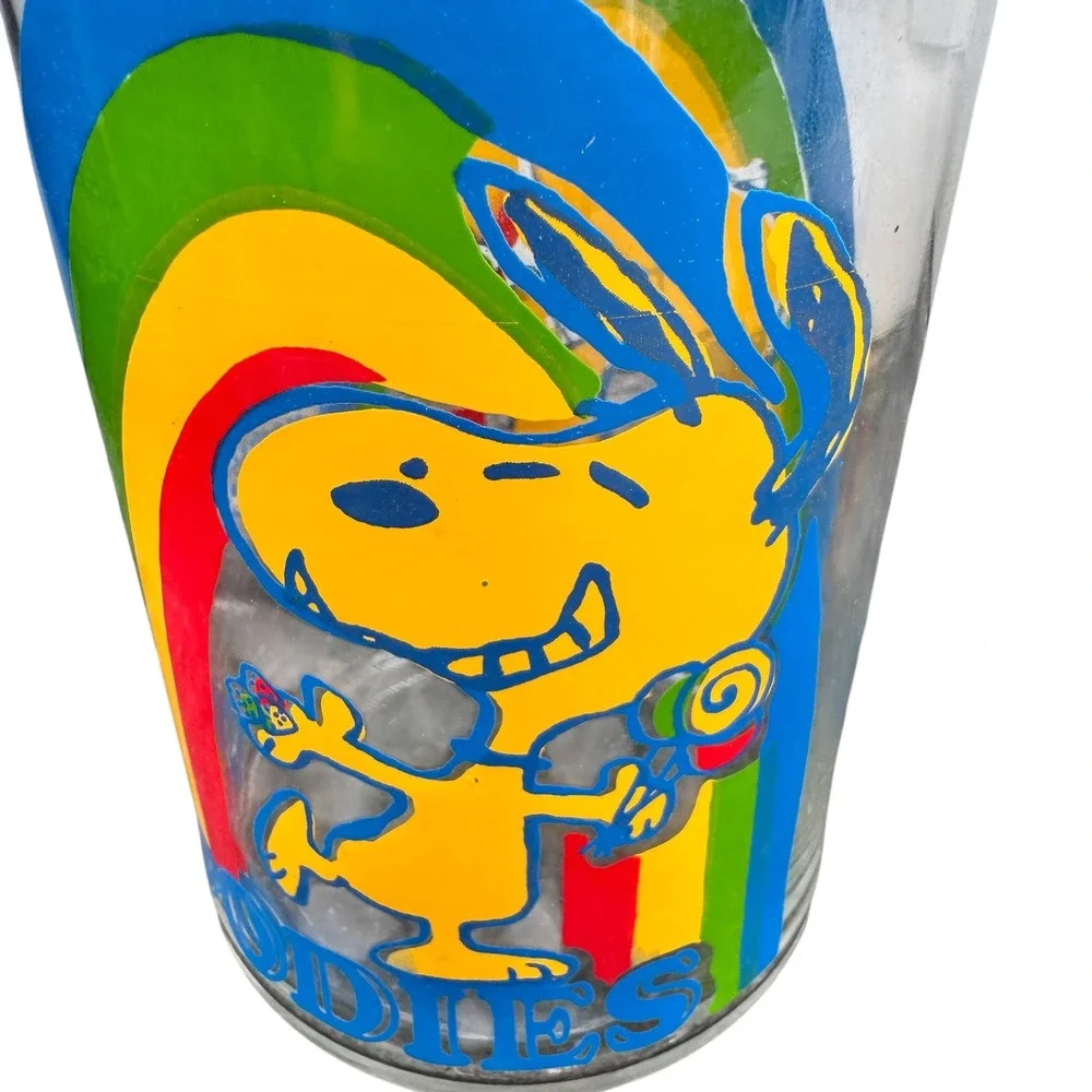 Peanuts Snoopy Woodstock Rainbow Goodies Glass Apothecary Jar 8.5